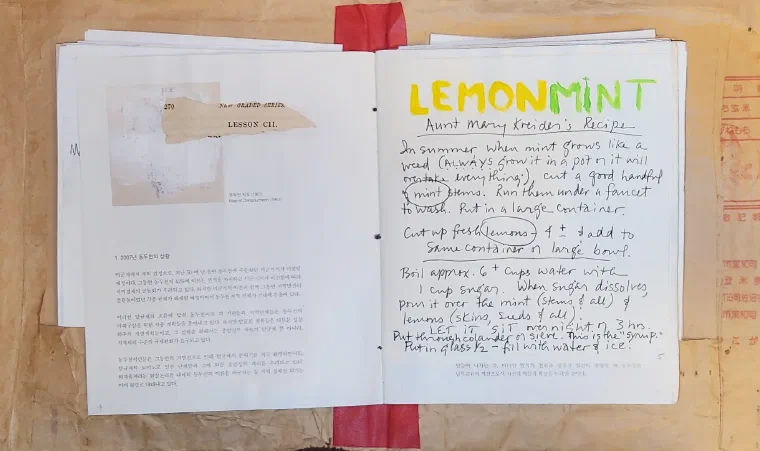 Handwritten family cookbook page for Aunt Mary's LemonMint