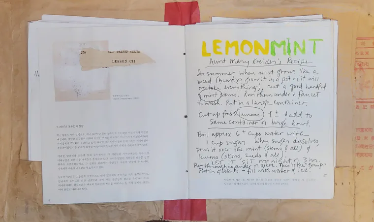 Handwritten family cookbook page for Aunt Mary's LemonMint