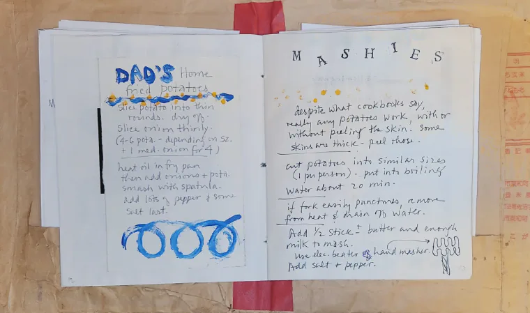 Handwritten family cookbook page for Mashies