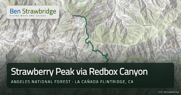 Strawberry Peak via Redbox Canyon trail map