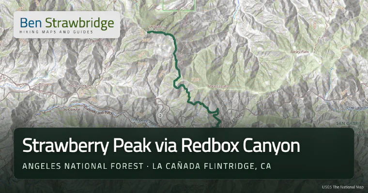 Strawberry Peak via Redbox Canyon trail map