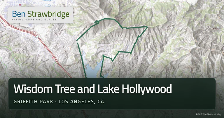 Wisdom Tree and Lake Hollywood trail map