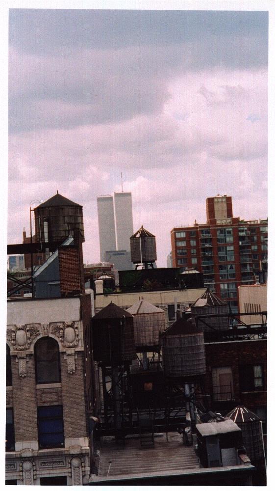 The towers seen past the water tanks, 1999