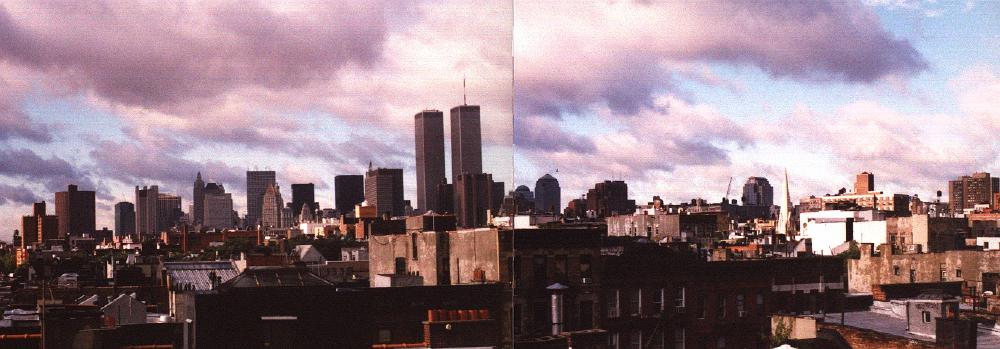 Panorama of the downtown skyline, assembled from two frames, 1999