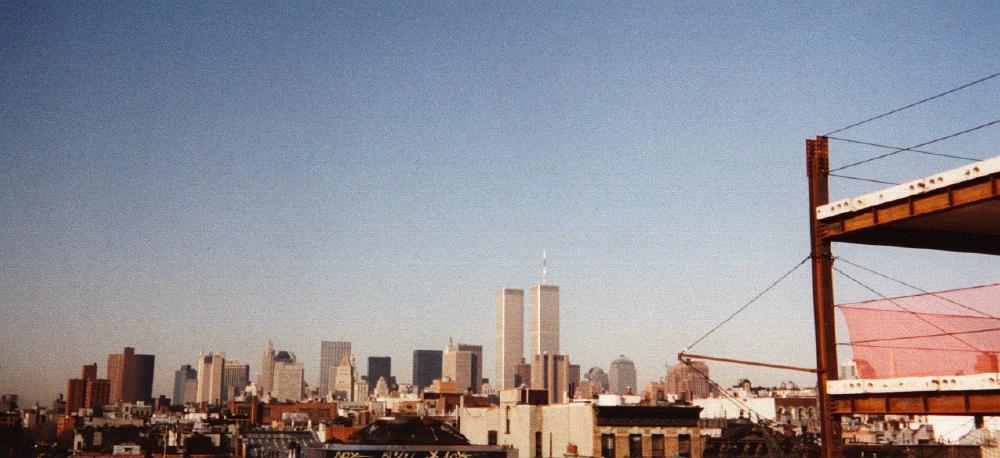 The skyline past the rooftop steelwork, 2000