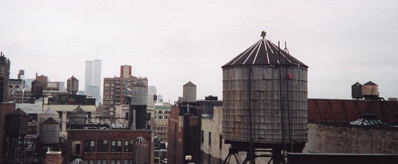Water tanks and the towers on an overcast day, 2000
