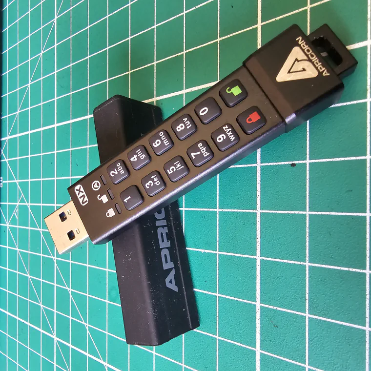 Apricorn Aegis Secure Key hardware-encrypted USB drive