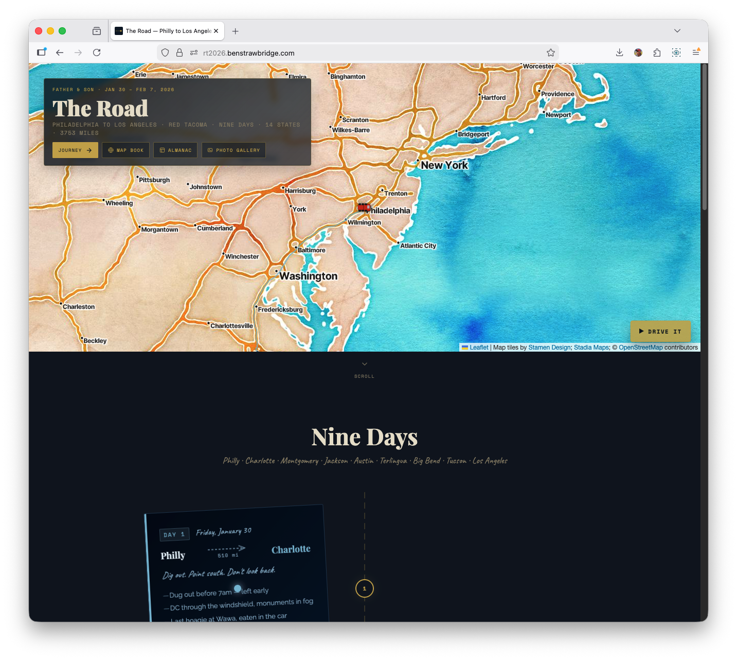 Watercolor-style map used on the homepage