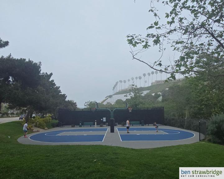 Back-to-back half courts adjacent to Oberreider Dog Park